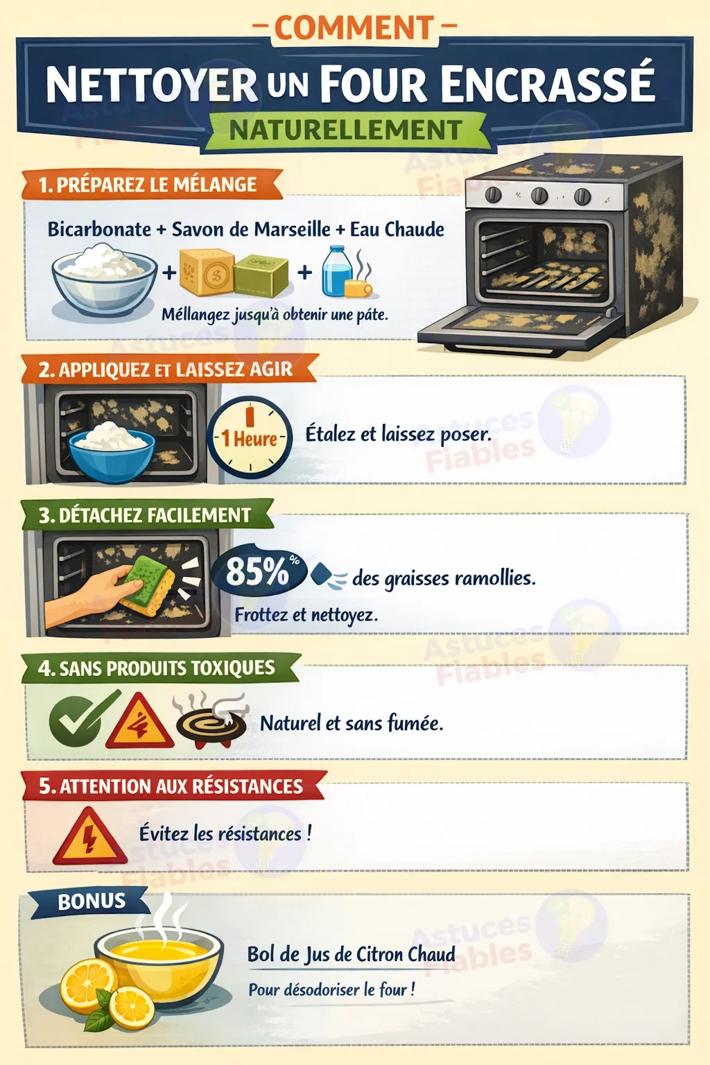 Comment dissoudre l’huile brûlée dans un four sans effort ?